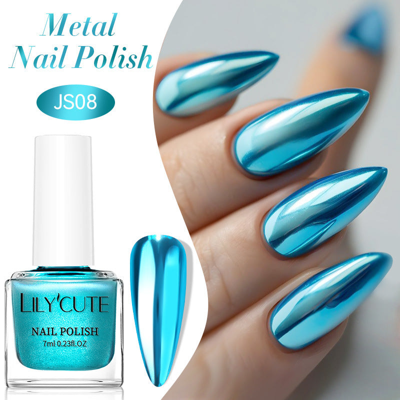 Quick-Dry Metallic Mirror Nail Polish No Baking Required - Water & Oily Resistant