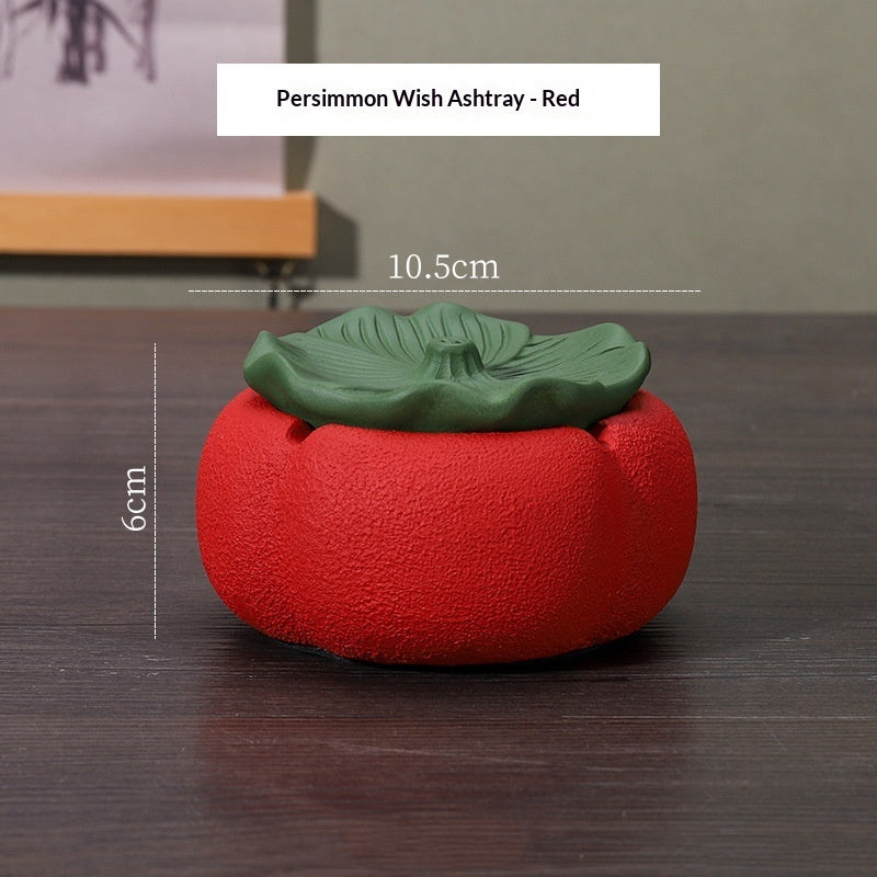 Decorative Ashtray with Lid - Chinese Style Cement Storage Accent