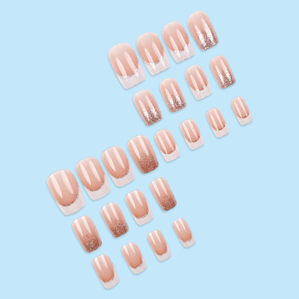 24-Piece Nail Art Kit with French Pressing Glitter Stickers, Gel & Nail File