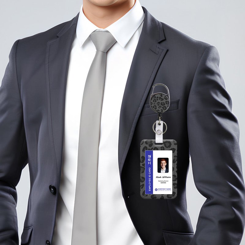 Retractable Lanyard Card Holder with Pull-Out Slot for ID Badges