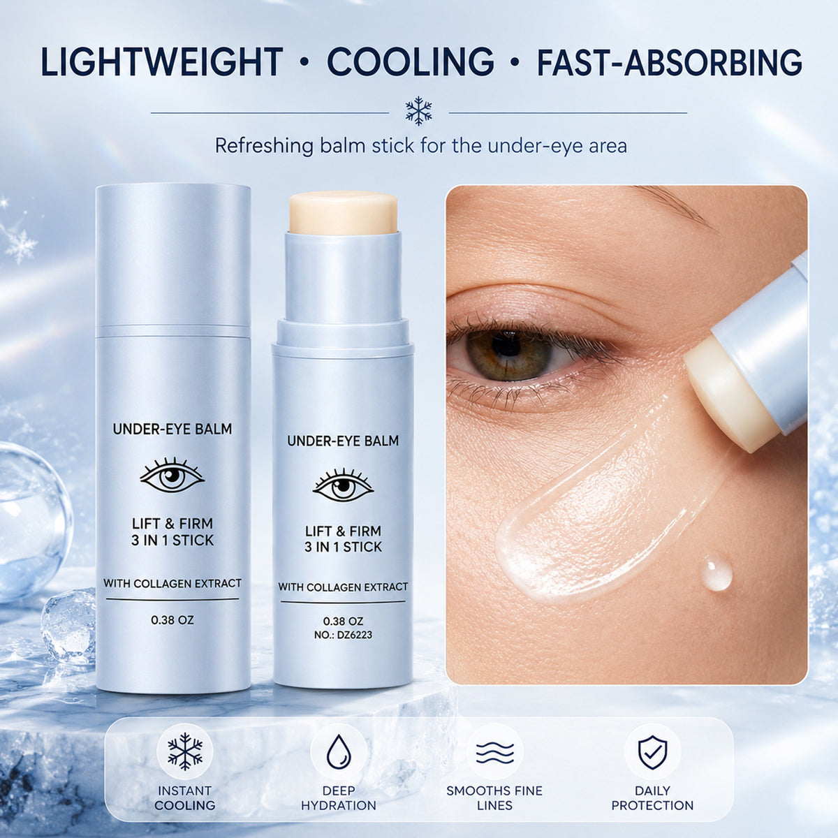Lift & Firm Under-Eye Balm Stick 3-in-1 Collagen Eye Care 0.38 Oz