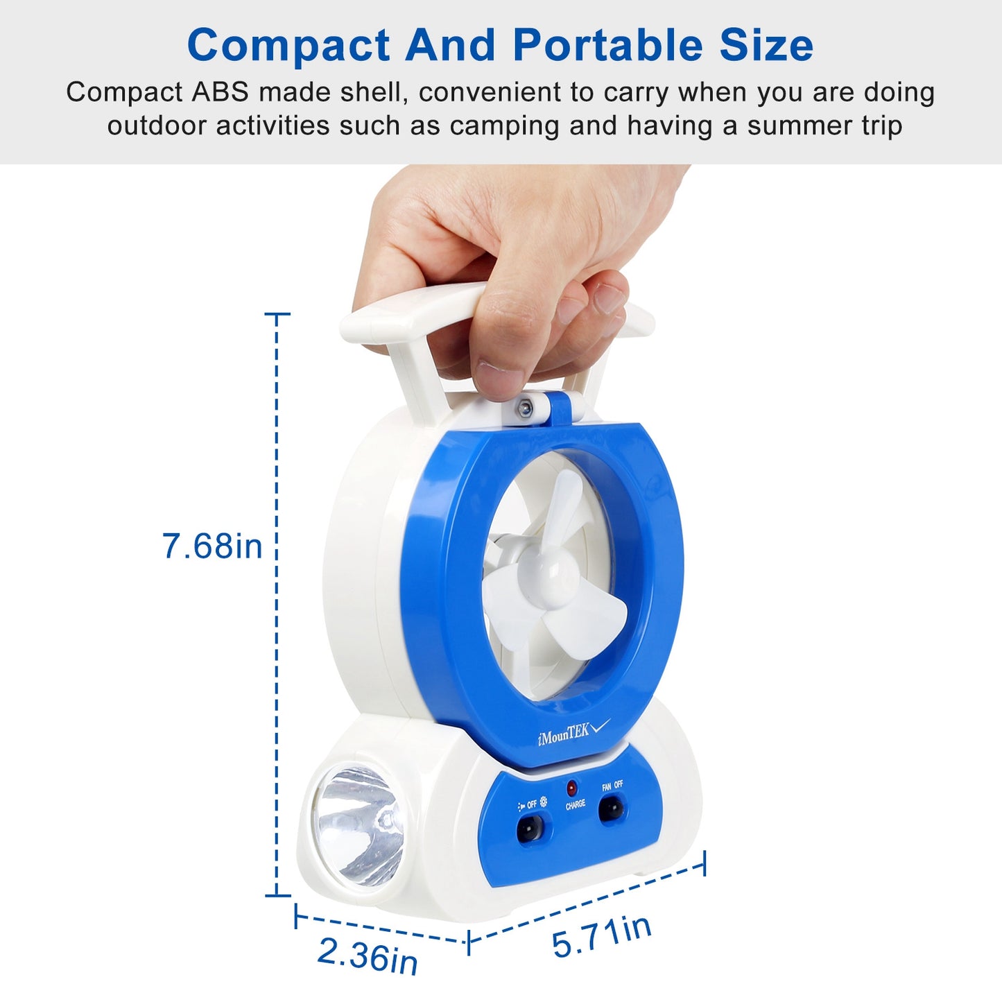 Multi-Functional Desk Fan with 180° Adjustable LED Lamp and Flashlight
