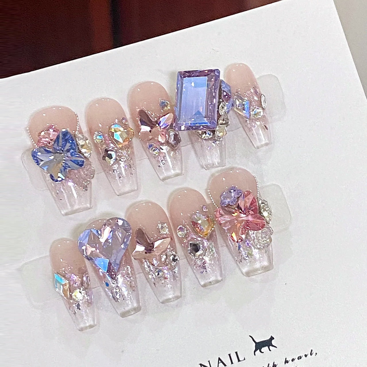 Detachable Nail Tips for Manicure Butterfly Collection - Midsummer Night's Dream, XS