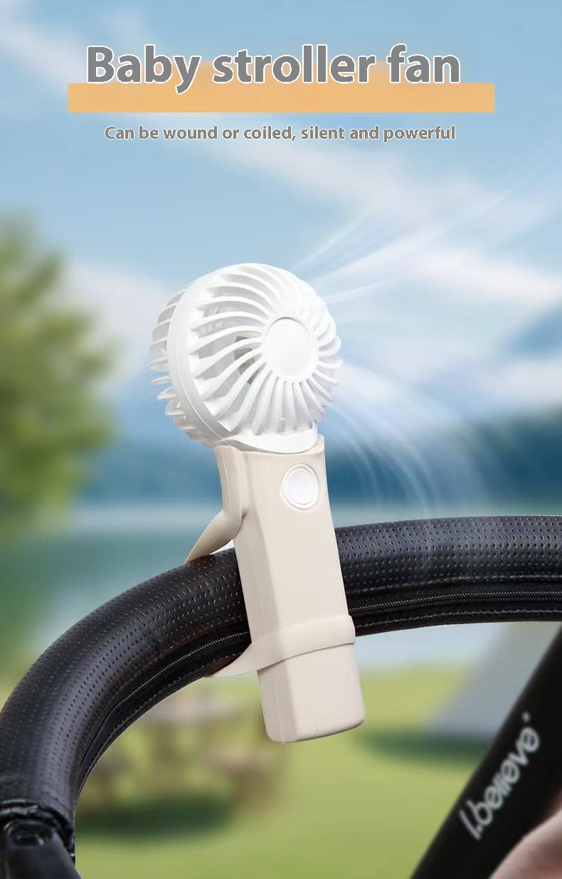 Portable Handheld Fan with Silicone Handle, USB Powered, Quiet Operation