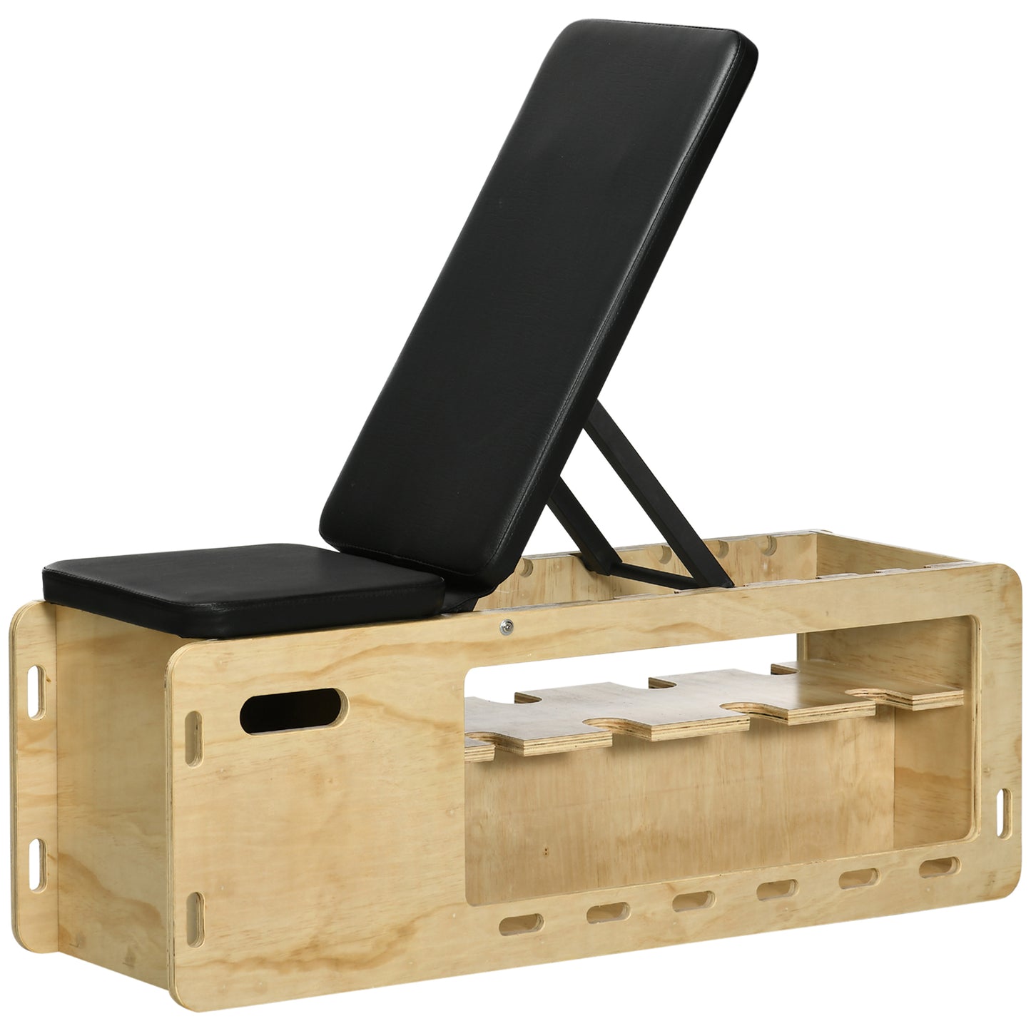 Adjustable Weight Bench with Dumbbell Rack & Resistance Bands