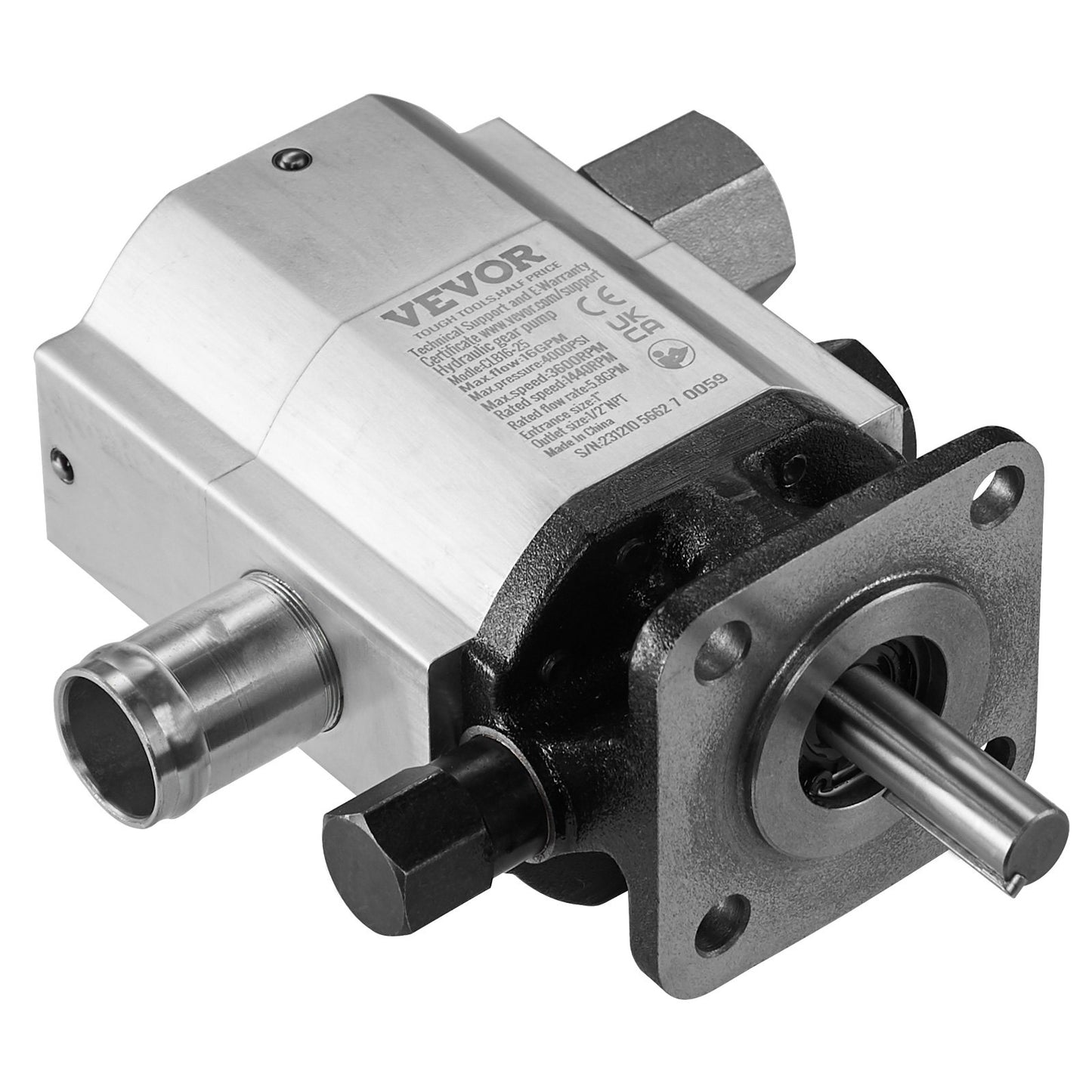 Hydraulic Log Splitter Pump 16 GPM 2-Stage Hydraulic Motor for Wood Splitters - Grey