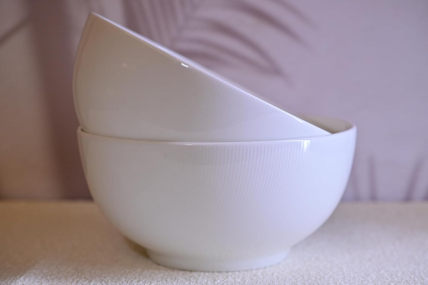 Bone China Dinnerware Set - 2-Piece 8-Inch Serving Bowls, Ivory White