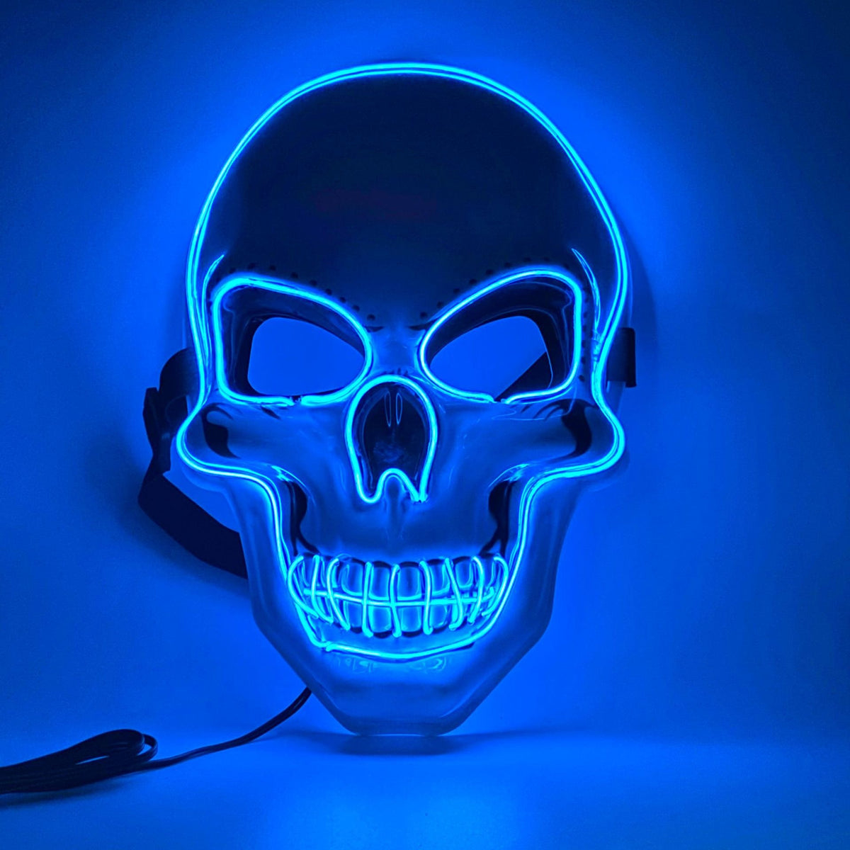 White Skull LED Mask Luminous Party Mask with Battery Operated Lighting