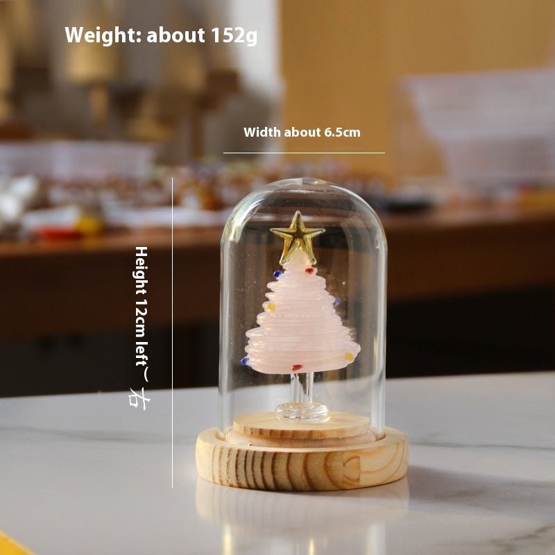 Christmas Winding Wire Glass Craft Decoration with Light - Handmade Festive Ornament