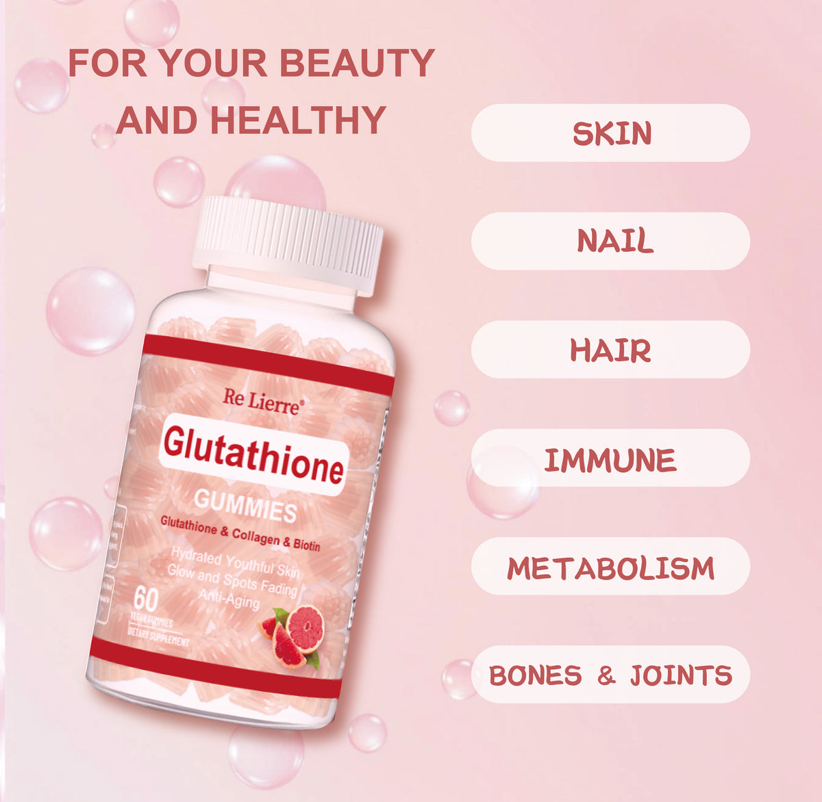 Glutathione Collagen Gummies - Grapefruit Flavor