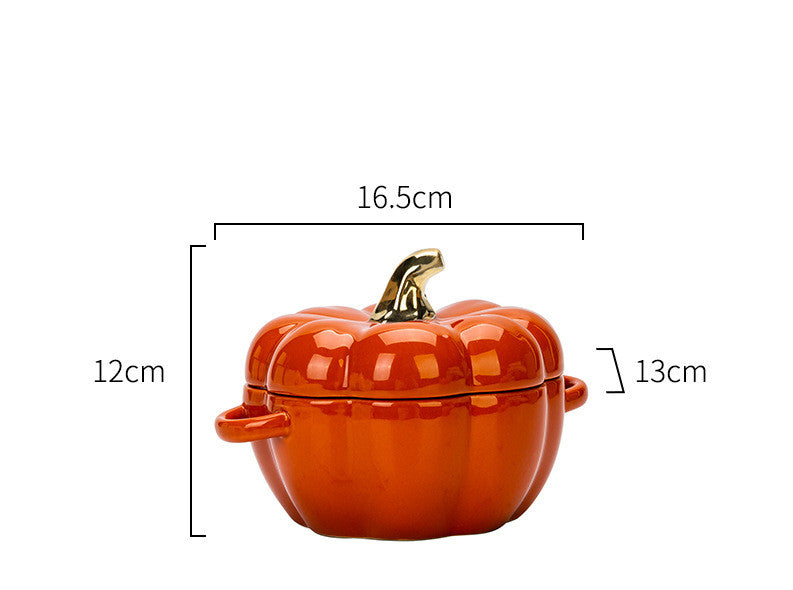 Binaural Ceramic Salad Soup Bowl with Lid - Japanese Style Porcelain Kitchenware