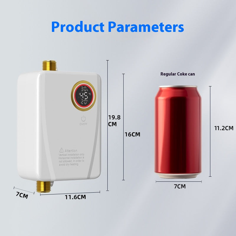 Small Water Heater for Kitchen and Bathroom - Compact, Adjustable Power