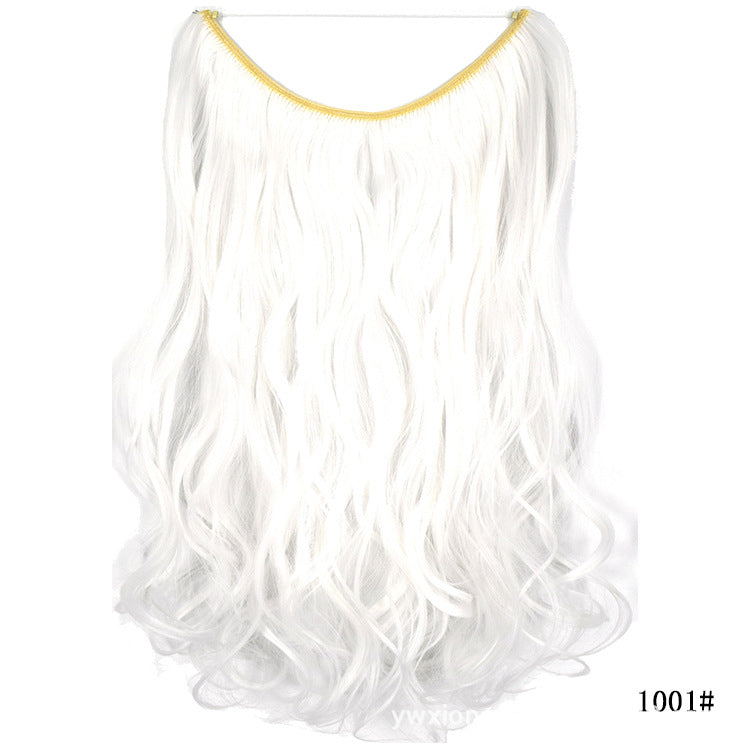 Seamless Hair Extension Wig Set for Women - High-Temperature Fiber, Multiple Colors