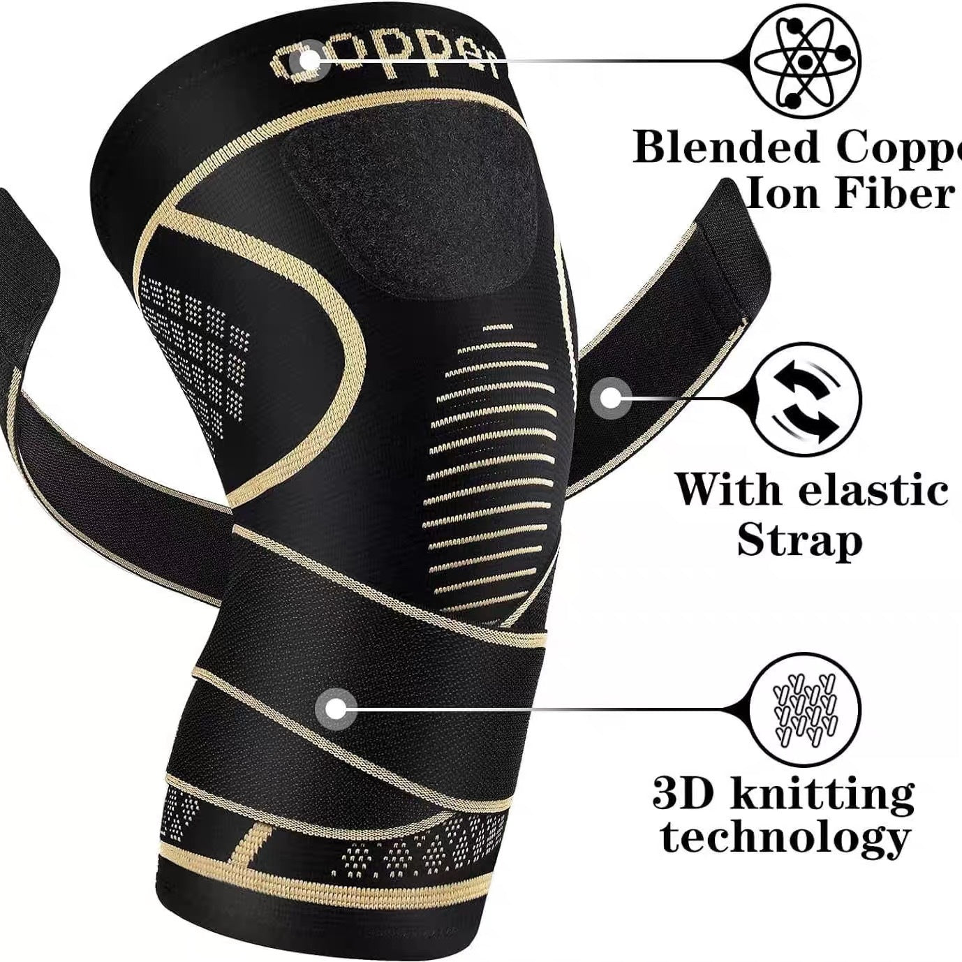 Kneecap Copper Fiber Mountaineering Sports Knee Support Strap