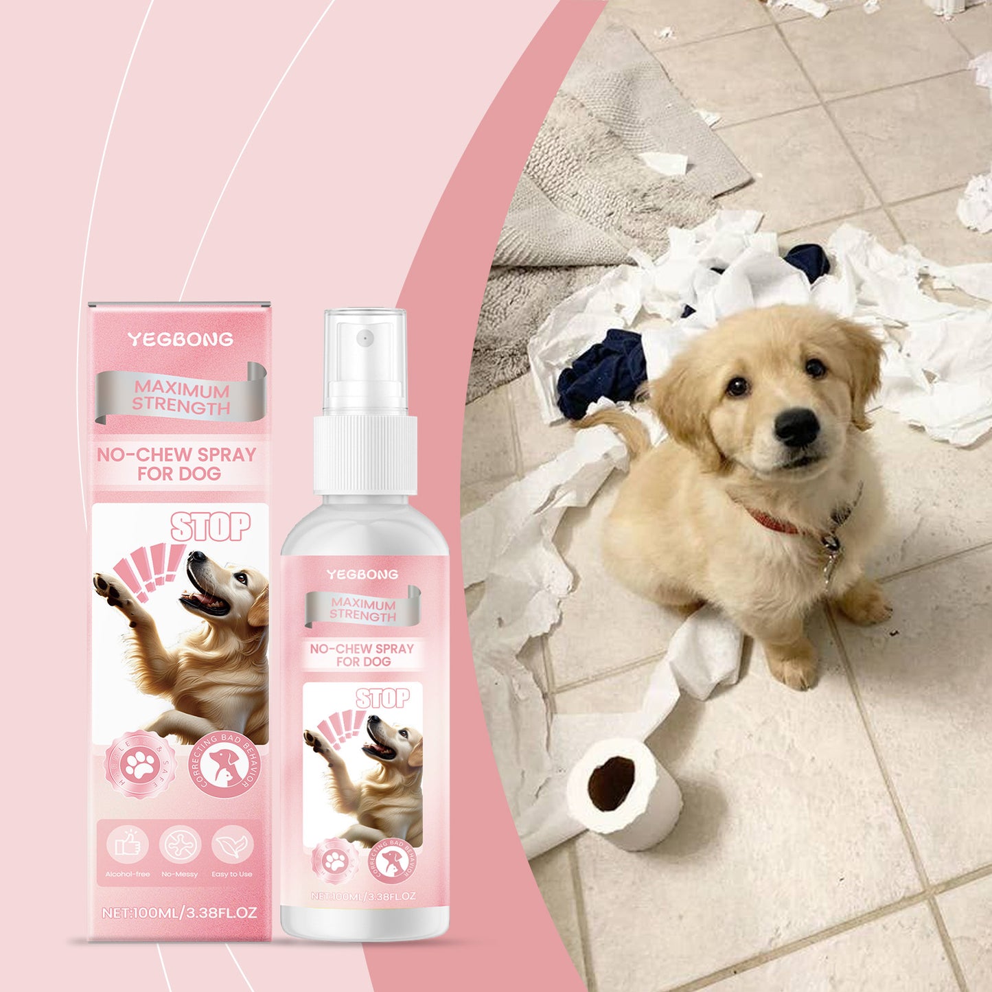 Dog Chew Deterrent Spray 100ml - Safe Anti-Chew Pet Training Solution