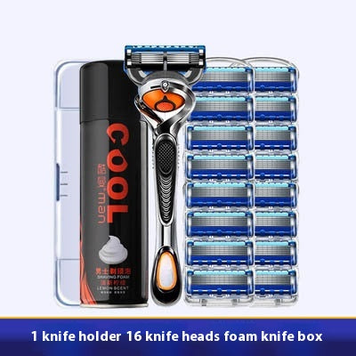 Men's 5-Layer Manual Razor Shaver with Blade Refills