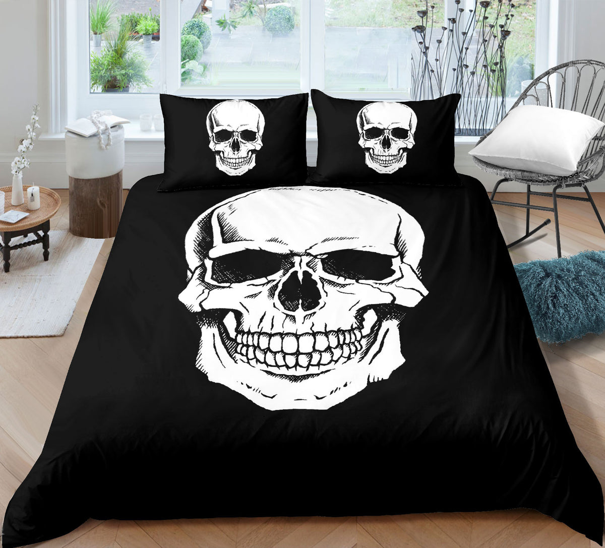 Skull 3D Digital Printing Bedding Set - Bed Sheet Quilt Cover & Pillowcases