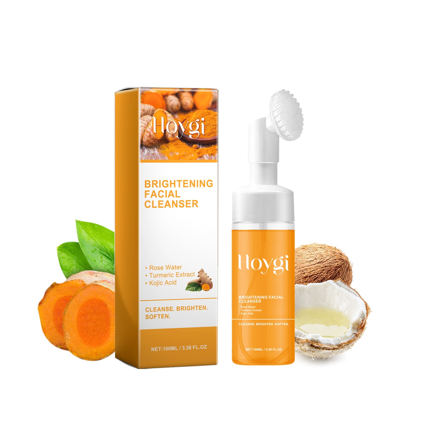 Turmeric Brightening Facial Cleanser with Silicone Brush Head - 100ml