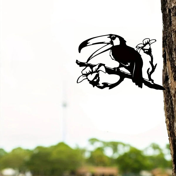 Vintage Butterfly & Bird Silhouette Garden Stakes - Set of 2