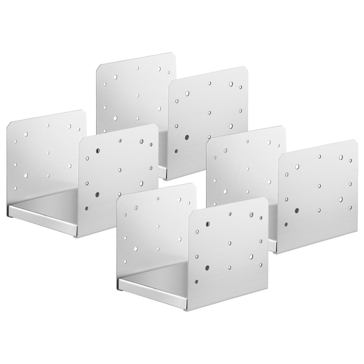 8x8 Inch Stainless Steel Post Base Bracket Set for Deck Porch Railing Support - Silver