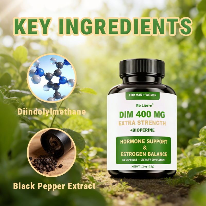 DIM Supplement 400mg - Hormone Balance for Men & Women - 60 Capsules