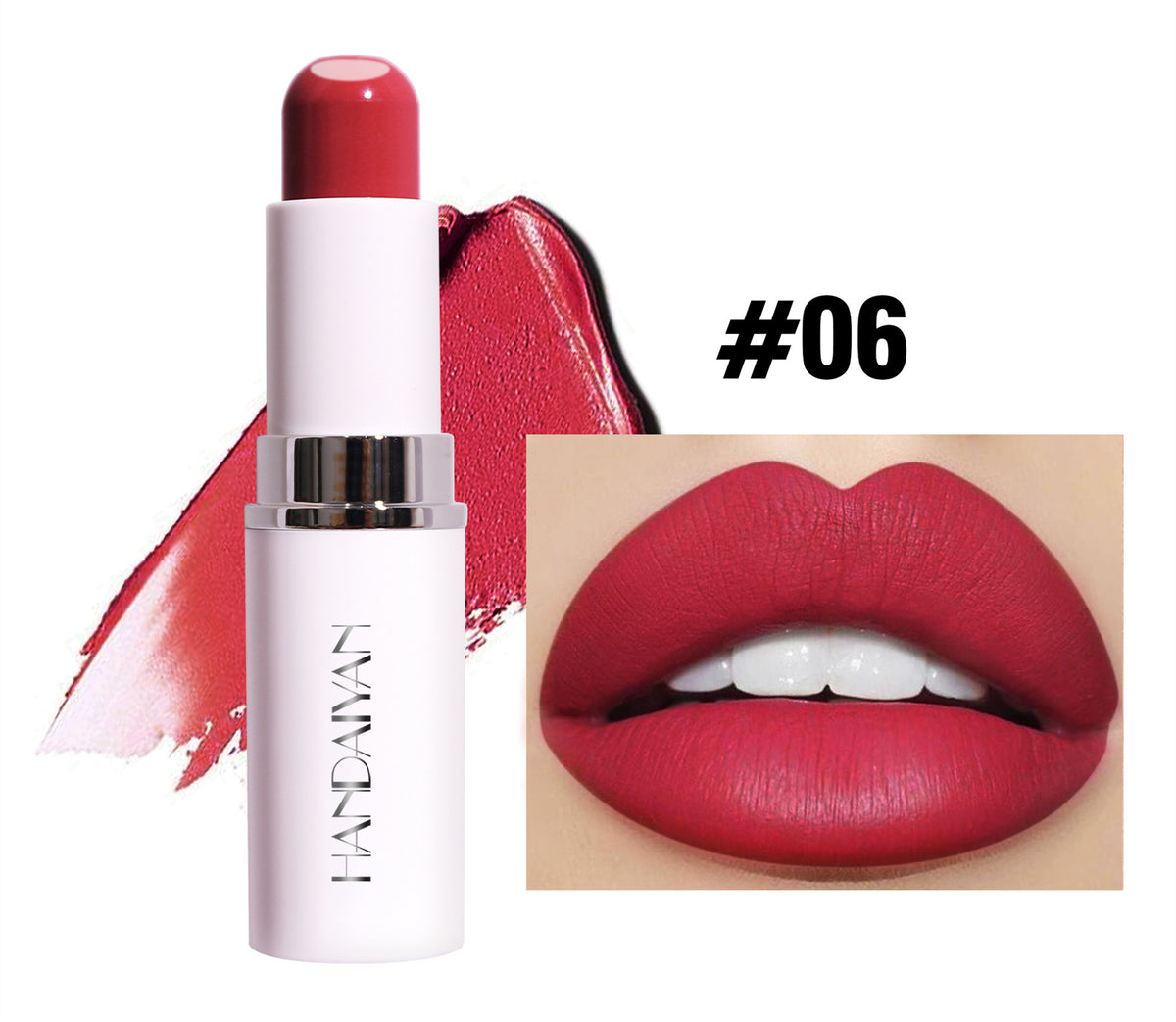 Two-in-One Matte Lipstick for Moisturizing & Long-Lasting Color - Female Makeup