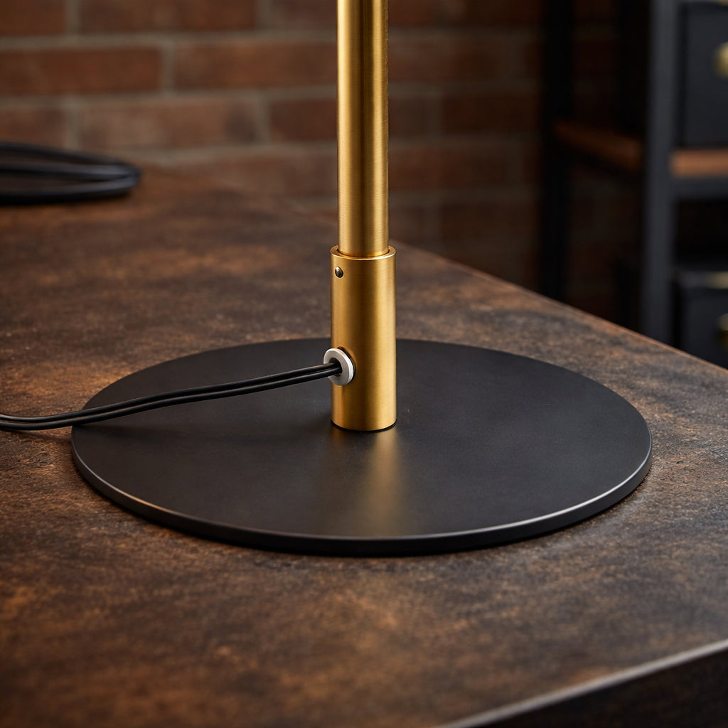 Dimond Black LED Table Lamp With On Off Switch Round Metal Base