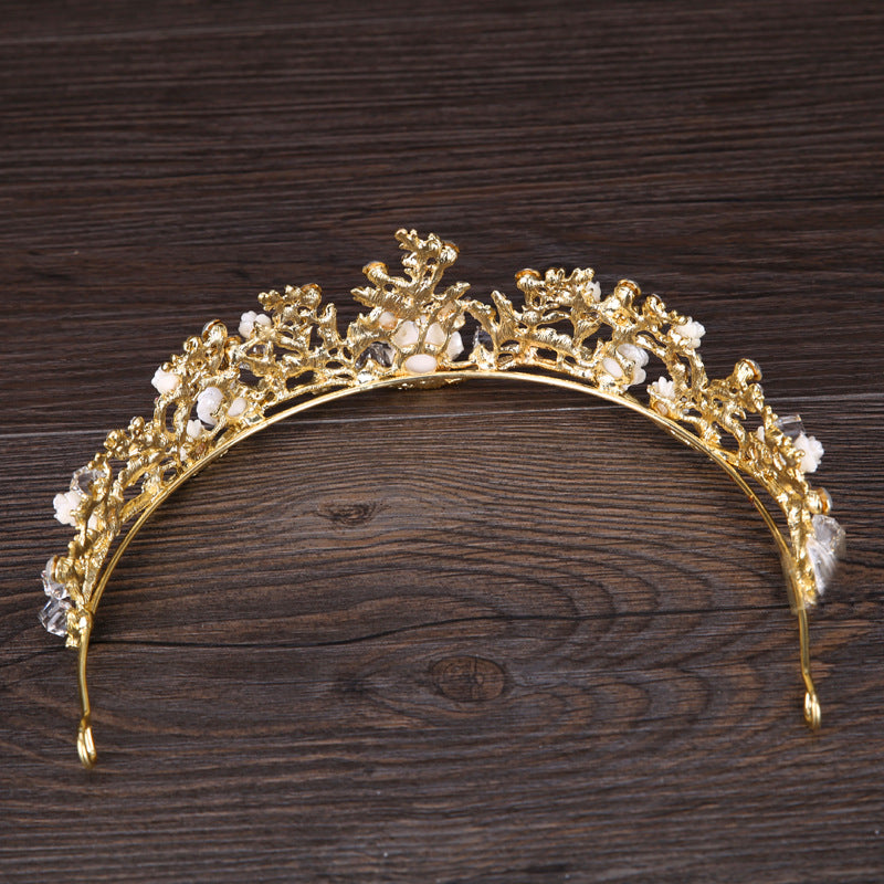 Alloy Flower Crown Headband - Light Gold