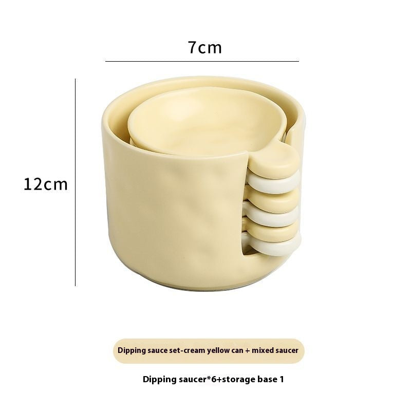 Ceramic Soy Sauce & Vinegar Dish Set - Milk White 4/6 Pack, Nordic Style