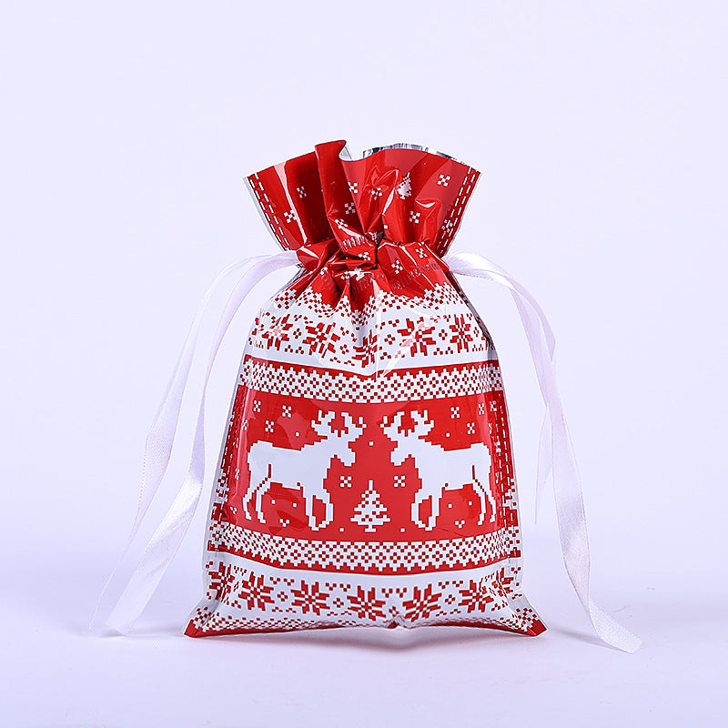 Festive Aluminum Foil Gift Bags for Christmas & New Year Party Packaging