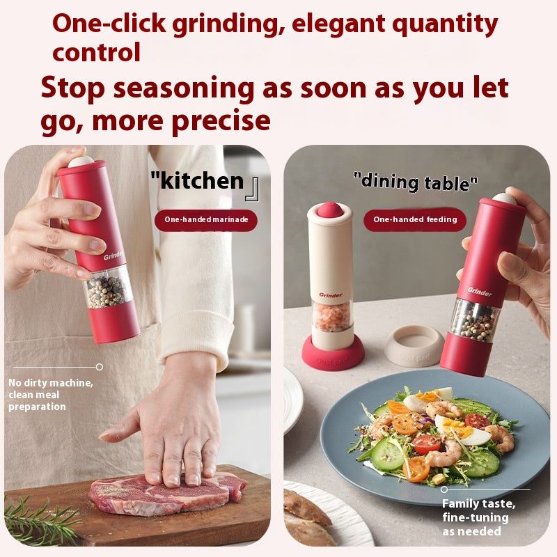 Black Pepper Mill Bottle - Adjustable Spice Grinder for Kitchen, Set of 2