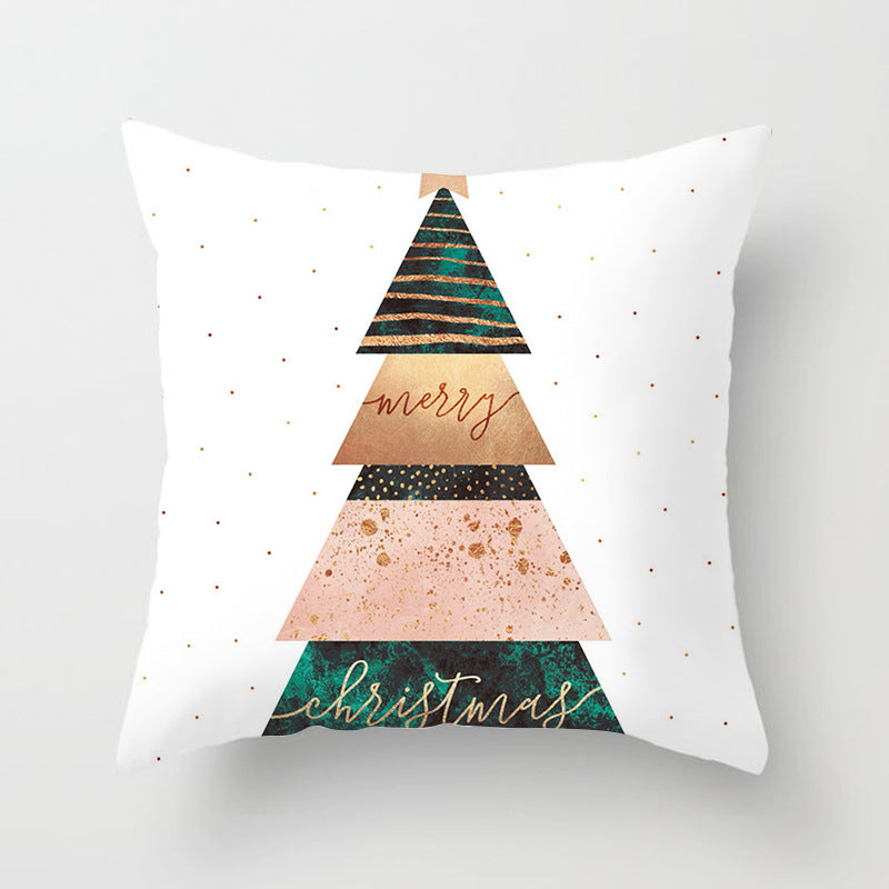 Christmas Peach Skin Pillowcase 45x45cm Car Home Decor Cushion Cover