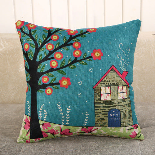Decorative Cartoon Print Pillow Covers & Cushions for Sofa Bed Bedroom