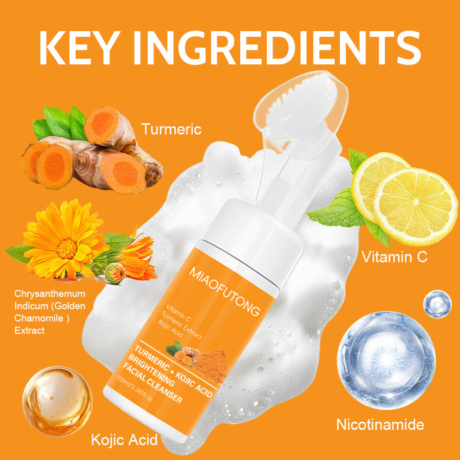 Turmeric Facial Cleansing Mousse - 100ml Gentle Brightening Wash