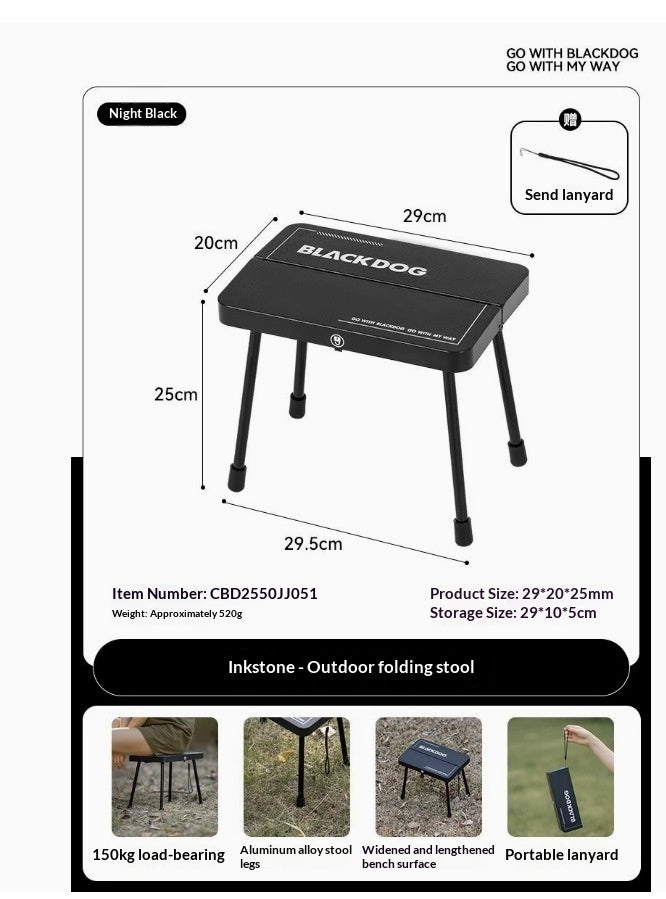 Outdoor Folding Camping & Fishing Stool Portable Aluminum Chair Inkstone