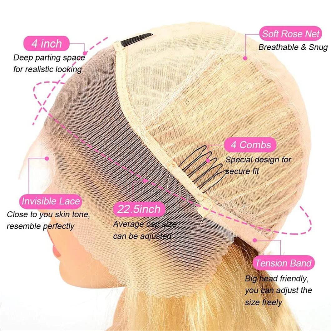 613 Blonde Straight 13x4 Lace Front Human Hair Wig - Pre Plucked
