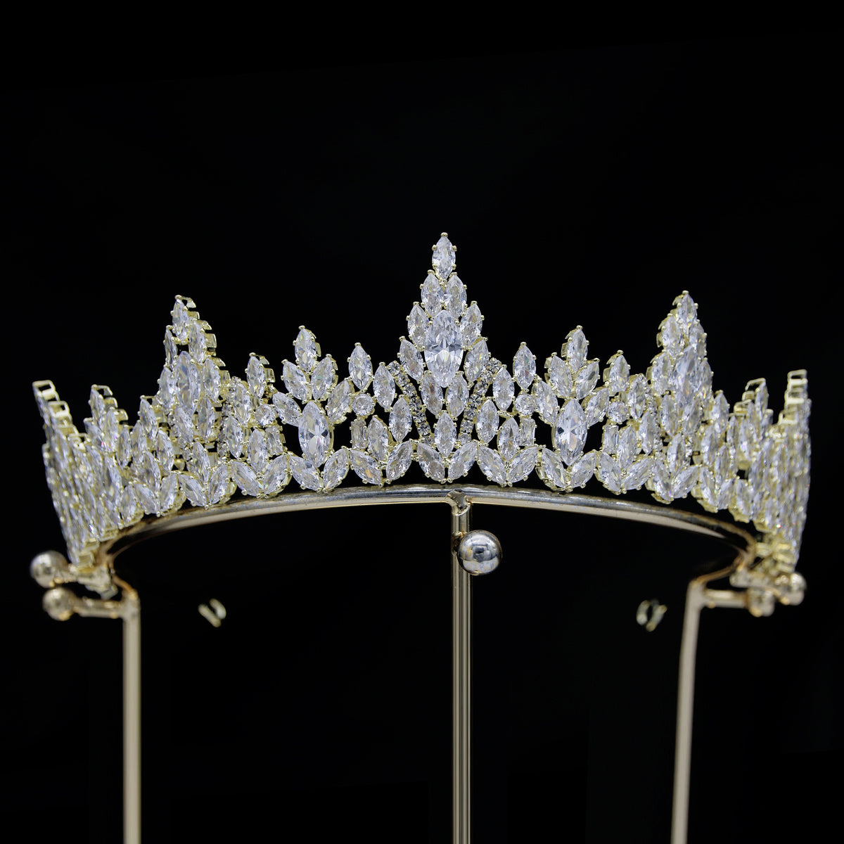 Bride Crown Headpiece - Brass & Zircon