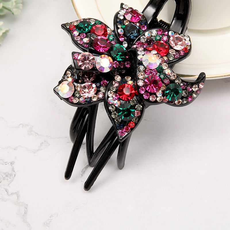 Women's Hair Clip Duckbill Claw - Rhinestone