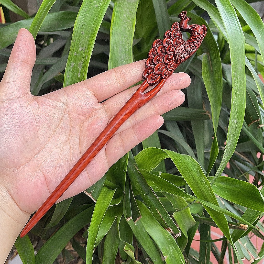 Ebony Antique Carved Hairpin