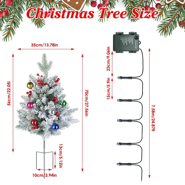 Battery Powered Lighted Christmas Tree Urn Filler - 2 Pcs
