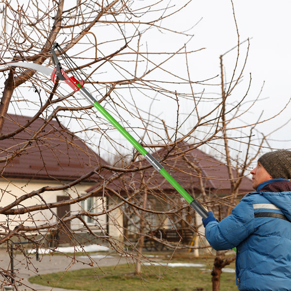 26ft Manual Pole Saw Tree Trimmer Kit with Portable Bag & Spiral Splicing