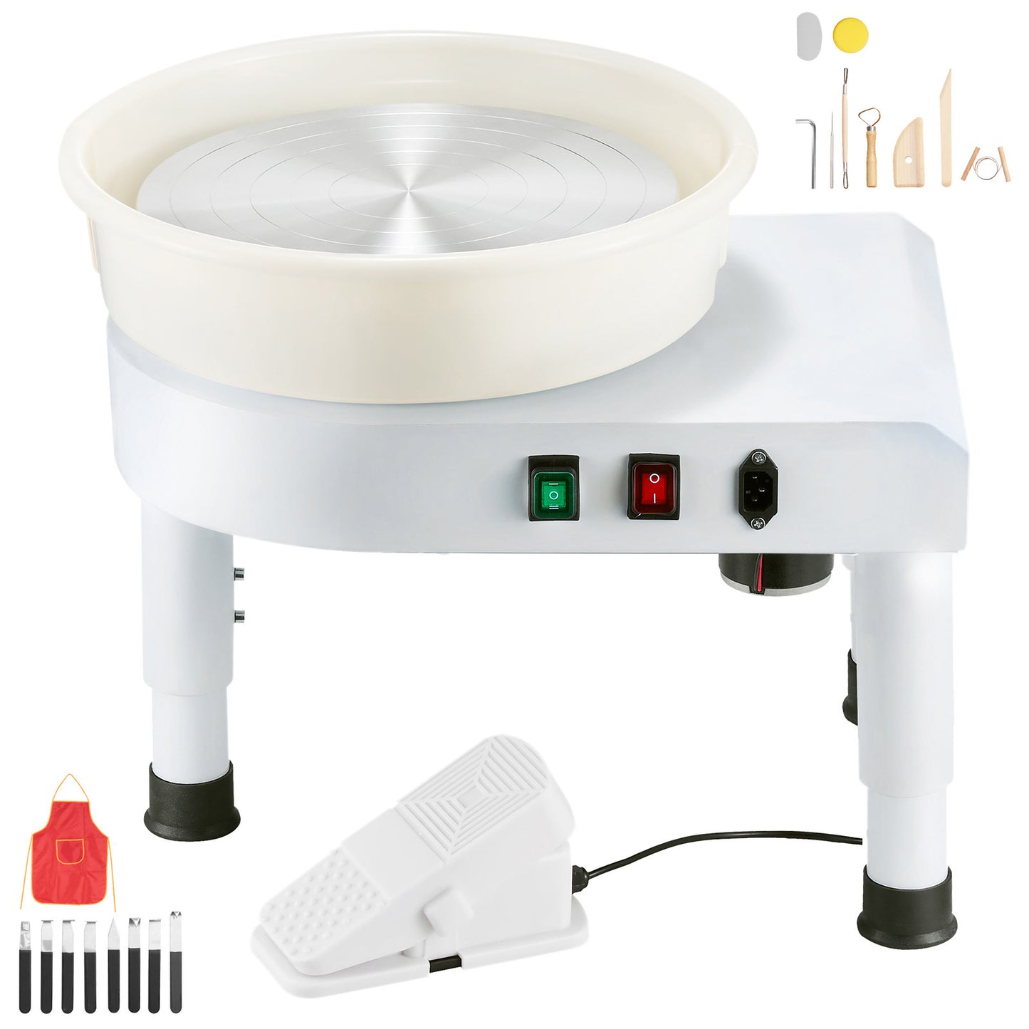 Pottery Wheel 14-In Ceramic Forming Machine with Adjustable Speed & Foot Pedal