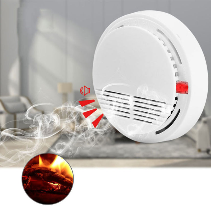 Smoke Detector Alarm with Photoelectric Sensor - White
