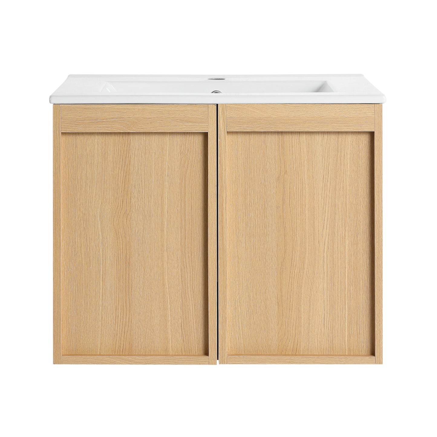 24" Wall-Mounted Bathroom Vanity with Sink - Light Oak