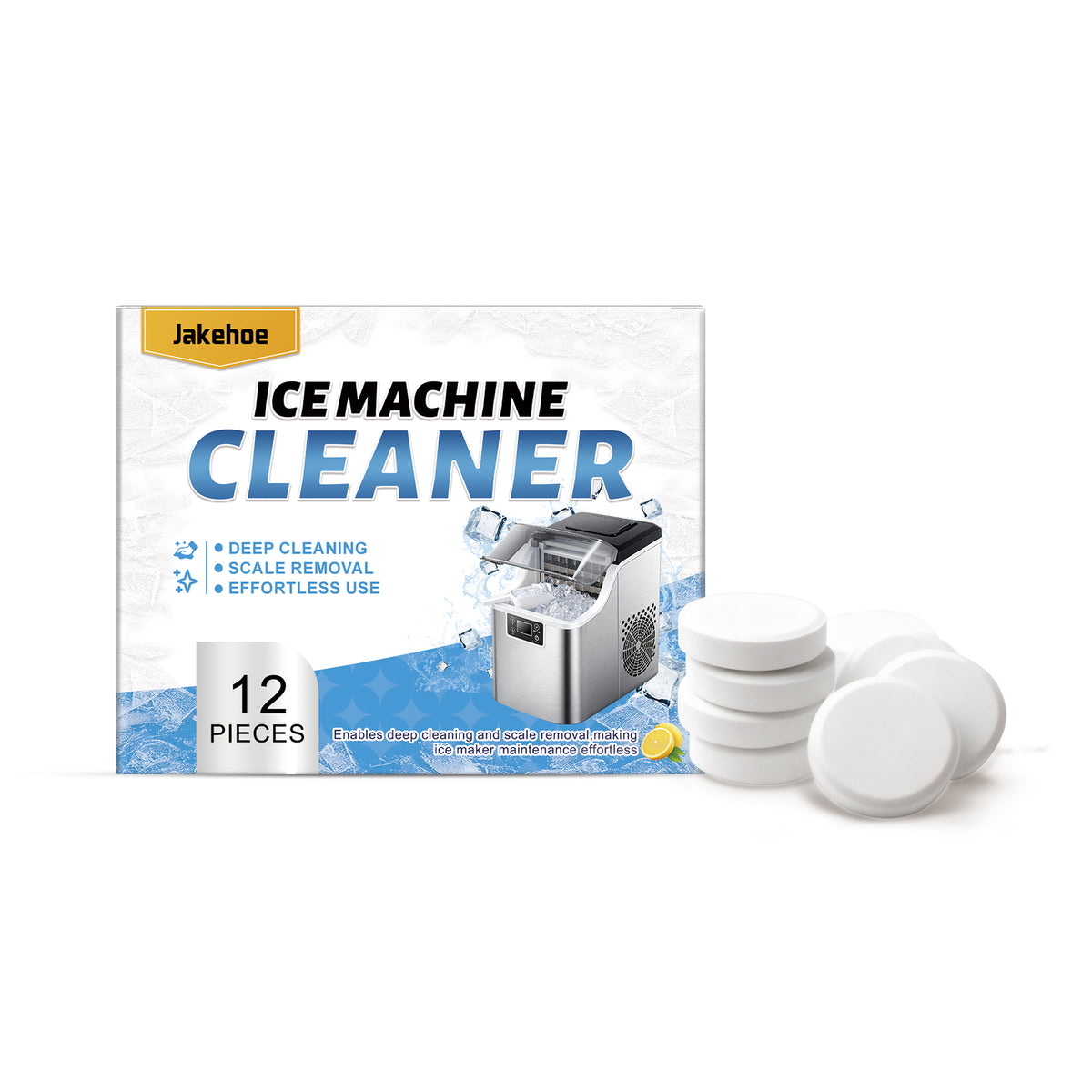 Ice Maker Cleaning Sheets 12 Pack - Food-Grade Descaler & Odor Remover