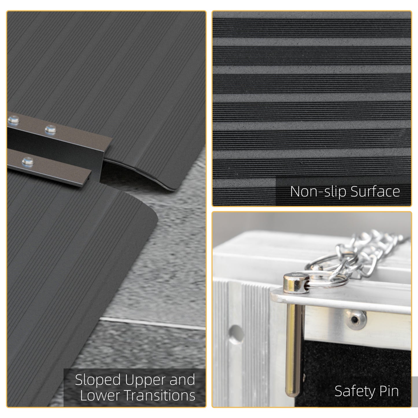 10FT Foldable Aluminum Wheelchair Ramp with Non-Slip Surface