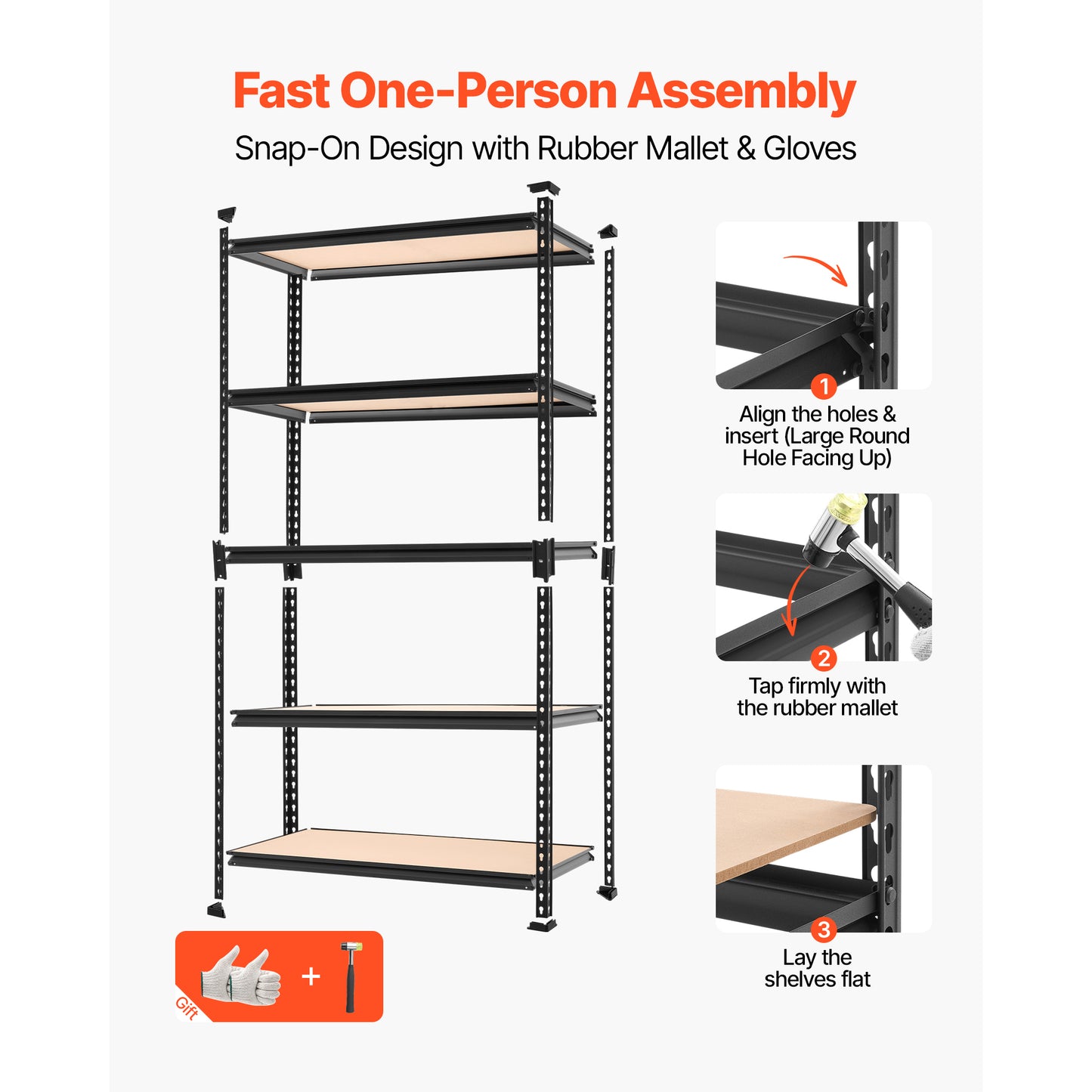 Heavy Duty 5-Tier Garage Storage Shelves - 2000 Lbs Capacity Metal Utility Rack, Adjustable Shelving Unit for Warehouse Basement Kitchen