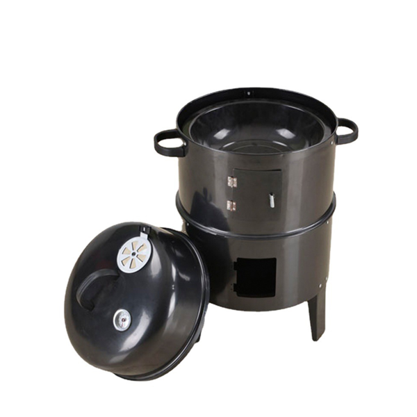 Outdoor Double-Layer Charcoal Braising and Smoking Grill
