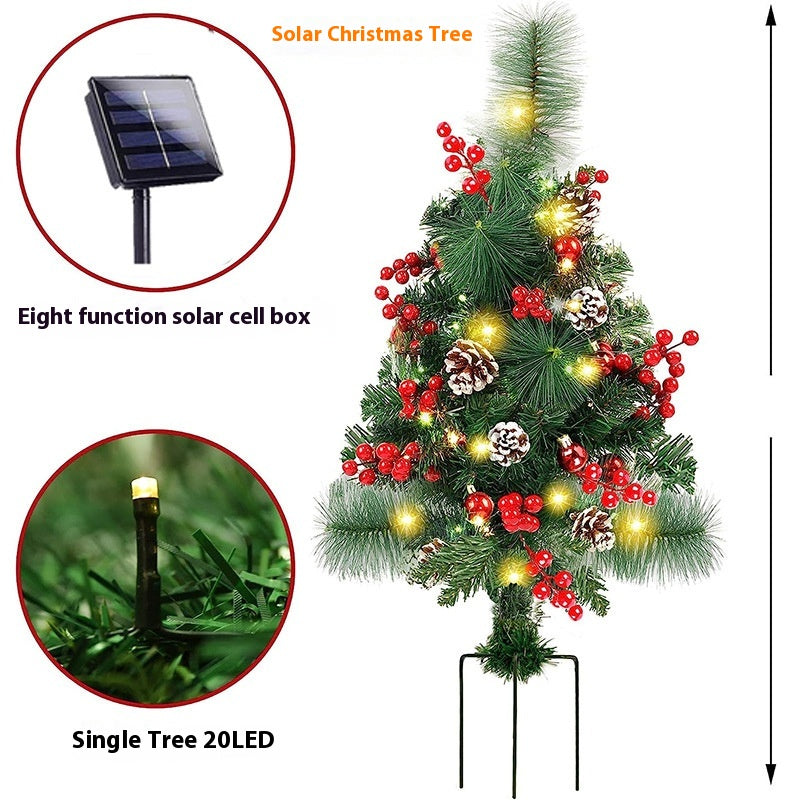 Solar Christmas Tree Lawn Lamp Outdoor Decor - Courtyard Landscape Lighting