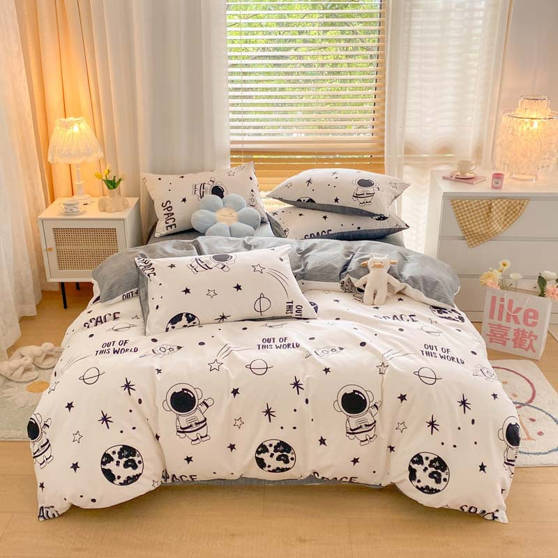 Pure Cotton Bedding Set - Thick, Brushed, Multiple Sizes & Variants